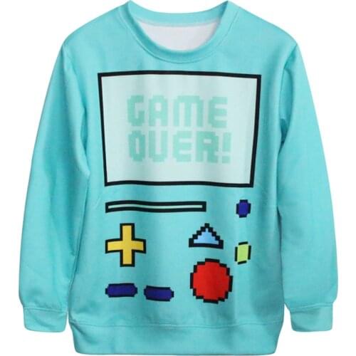 Harajuku Zipper 3D Print Adventure go Beemo Sweatshirts Girl men Women Fashion Long sleeve Cartoon BMO Hoodies Tops Pullover