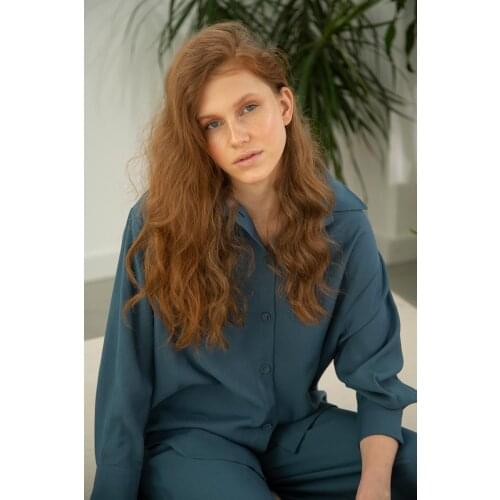 Cuff Sleeve Viscose Shirt Tunic