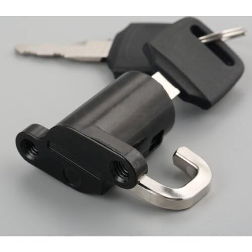 Motorcycle Helmet Lock Motorbike Bike Helmet Lock Car-Styling Hanging Hook Helmet Lock Hook with 2 Keys Set Universal