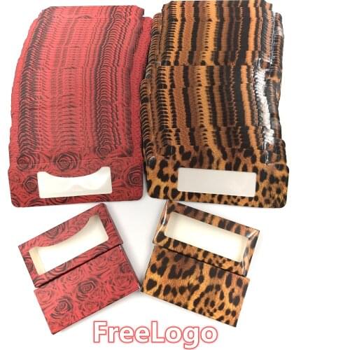 Spots/Red Rose/Leopard Print lash Packaging Box Bulk Wholesale Lash Boxes Packaging Makeup Set Eyelashes Case Pack free logo