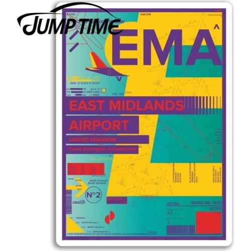 Jump Time for East Midlands Airport Vinyl Stickers England UK Travel Sticker Car Bumper Decal Waterproof Car Accessories