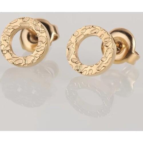 Vintage Stainless Steel Earrings for women Round Small Stud Earrings Ladies Safety Pin Earrings YE14990