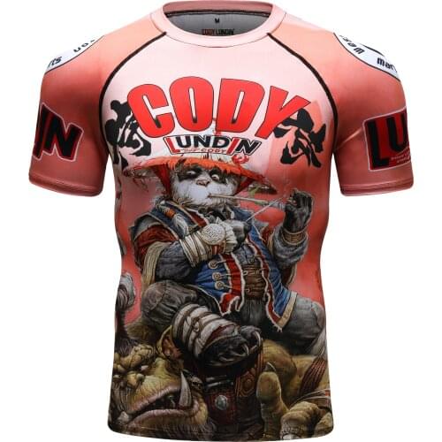 Factory Prices New Style Digital Sublimation Printed Rash Guard Men Gym Short Sleeve Casual Tshirt
