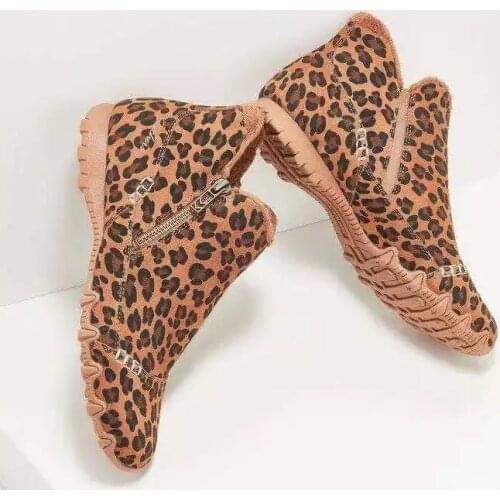 2021 Casual Snow Boots Women 2021 New Thick Velvet Zipper Boots Winter Fashion Boots Warmth Flat Heel Ankle Boots Botas De Mujer