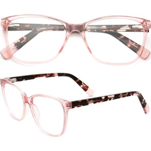 Women Retro Cateye Eyeglass Frames for Women Leopard Tortoise Vintage Translucent Eyelasses Frames fashion Pink Glasses Eyewear