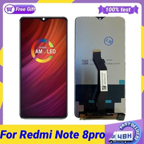 6.53" Original AMOLED For Redmi Note 8 Pro LCD Display Touch Screen Digitizer Assembly for Xiaomi Note8 Pro Repair Parts