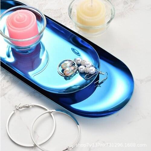 Nordic Style Gold Dining Plate Stainless Steel Dessert Plate Nut Fruit Cake Tray Snack Kitchen Plate Western Steak Kitchen Plate