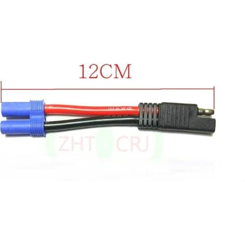 1PCS Soft silicone Cable 10AWG 12cm EC5 Female TO SAE Power Automotive CONNECTOR