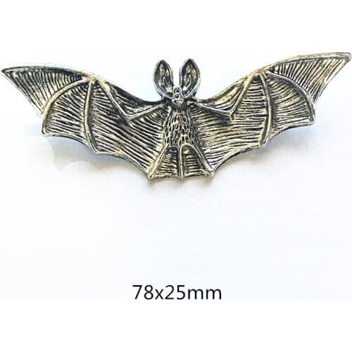 1pcs Charms Large Bat Vampire Dracula Link Connector 78x25mm Antique Silver Color Pendants DIY Making Findings Tibetan Jewelry