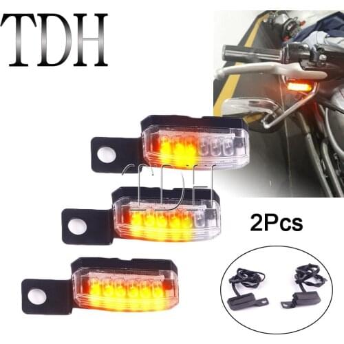 2pcs Mini Universal Motorcycle Indicators E24 Emark LED Flowing Turn Signal Light Handlebar Amber Lamp Blinker Flashers Lighting