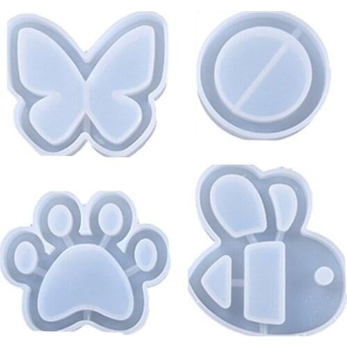 4 Pcs/Set Shaker Quicksand Crystal Epoxy Resin Mold Jewelry Pendant Silicone Mould DIY Crafts Making Tool