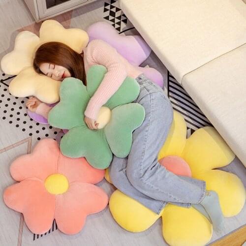 40/60/80cm Daisy Four Leaf Clover Plush Plant Pillow Stuffed Lifelike Leaves Seat Cushion Chair Flower Pillow for Children Kids