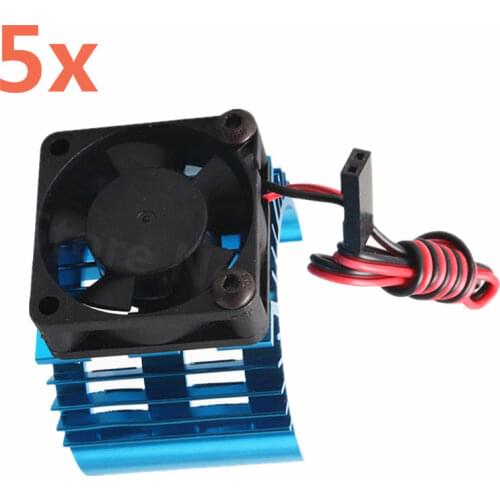 5Pcs Aluminum Heat Sink With 5V Cooling Fan For 1/10 Scale RC Car 540 550 3650 Size Motor 3S battery Heatsink