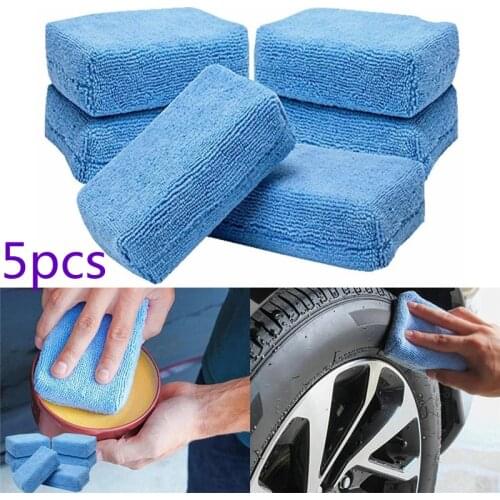 5pcs Car Polishing And Waxing Sponge Wax Applicator Microfiber Sponge Car Dust Remove Clean Buffer Car Cleaning Soft Foam Hot