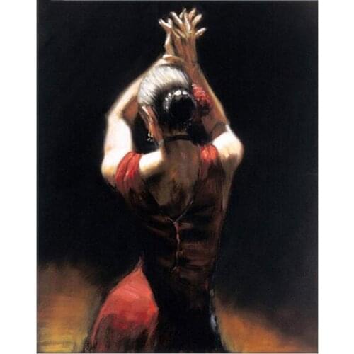 5D Diy Diamond Painting Full Square Round Drill Spanish Flamenco Dancer latina woman Embroidery Cross Stitch MosaicZP-3506