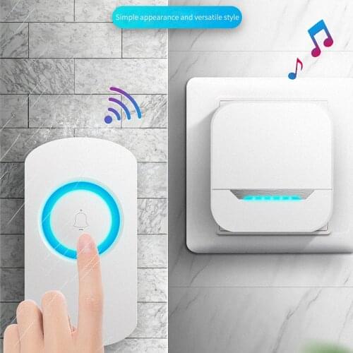 Wireless Waterproof Doorbell Smart Home Doorbell Alarm Wireless Distance Self-Powered Doorbell Waterproof Touch Button