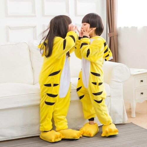 Kids Boy Girl Tiger Costume Kigurumi Cartoon Animal Halloween Fancy Children Cosplay Dress Pajama