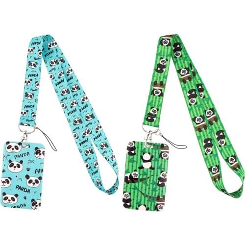 ER1033 Panda And Bamboo Neck Strap Lanyard For Keys ID Card Gym Phone Straps USB Badge Holder DIY Hang Rope Lariat Lanyard