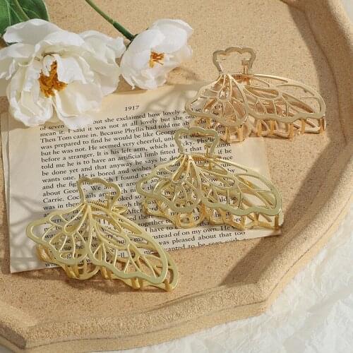 European and American temperament hair accessories with ins bath tray hair large frosted metal hairpin back head catching female