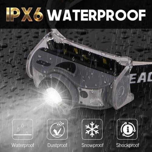 USB Charging Headlamp XPG Flashlight Induction Control Mode LED Torch Lantern 60° Rotation Headlamp Portable Emergency Lamp