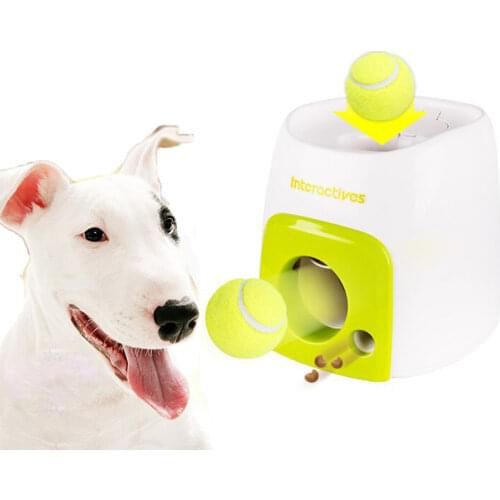 Interactive Fetch Ball Dog Toys Pet Automatic Train Throwing Machine Tennis Launcher Ball Throw Device With Ball Dropshipping