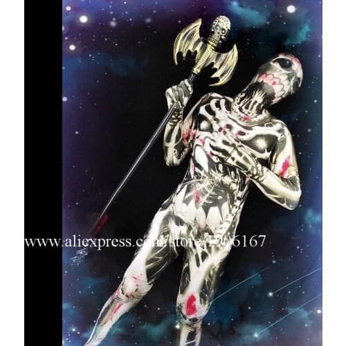 Alloween Dance Team DS DJ Horror Clothes Suit Stage Performance Bar Ballroom Cosplay Halloween Costume