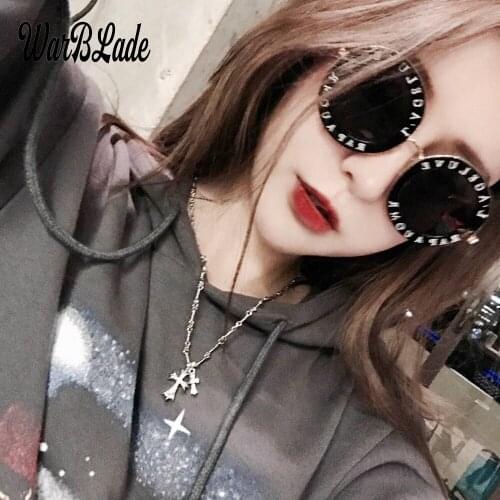 WarBLade Retro Round Sunglasses English Letters Little Bee Sun Glasses Men Women Brand Glasses Designer Fashion Male Female