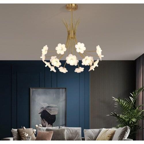 All Copper Bedroom Lamp Warm and Romantic Vibrato Net Red Nordic Ins Girl Living Room Restaurant Crystal Flower Decoration Lamp