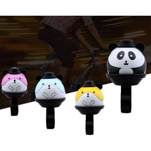 Cute Cartoon Panda Head Bike Bell Children Balance Car Bicycle Hand Press Small Bells Easy Operation Sports Riding E56D