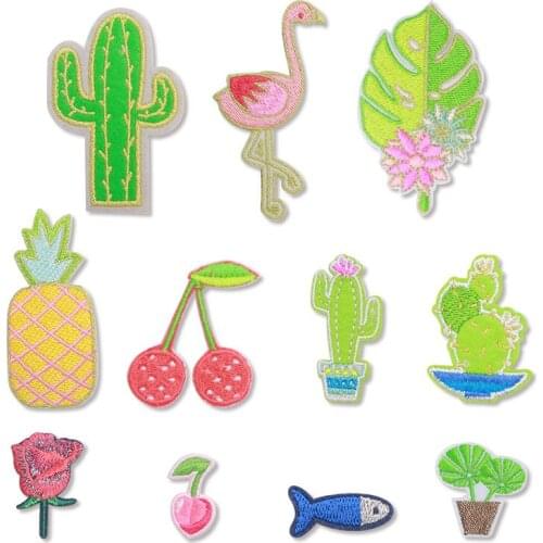 New Plant Fruit Flower Floral Patch Embroidered Applique Patch Clothes Stickers DIY Apparel Accessories for Jeans Jackets