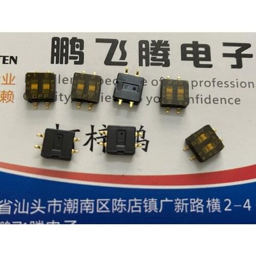Original new 100% SMS502-E dial switch 2-bit thin 2p SMD 2.54MM space horizontal dial