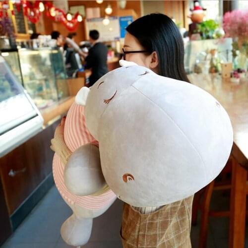 Plush Hippo Dolls Stuffed Animal Soft Comfortable Pillow Down Cotton Baby Pillow Soothing Toy Child Girlfriend Gift