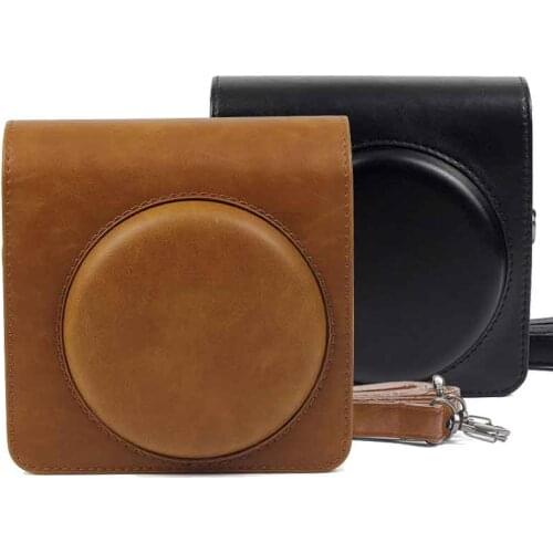 Transparent Crystal Plastic Shell Case PU Leather Vintage Retro Camera Bag For FUJIFILM Instax SQUARE SQ6