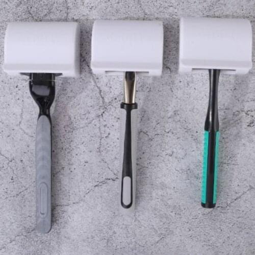 Dustproof Shaving Plastic Razor Holder Box suction cup Men Shaver storage Shelf Wall Mounted Bathroom Set Razor Cap Shaver Rack