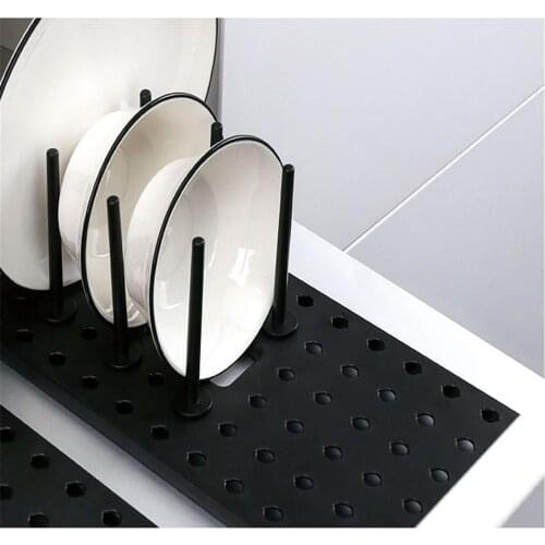 Drawer Type Drain Bowl Rack Retractable Adjustable Drain Bowl Rack Kitchen Dish Drying Rack Retractable Dishes Kitchen Shelf