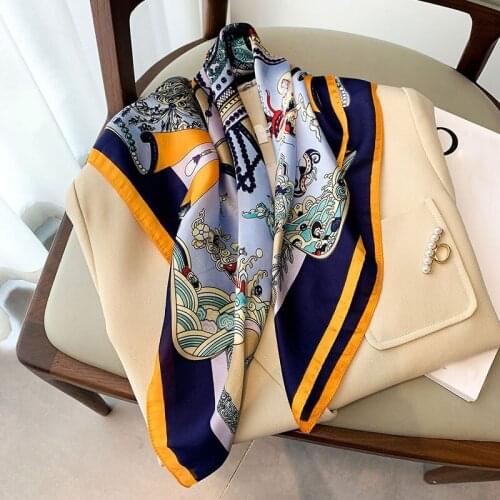 Neck Silk Scarf Bandana Women Fashion Scarves for Ladies New Print Bag Foulard Summer Luxury Brand Shawls Wraps Hijabs Bandana