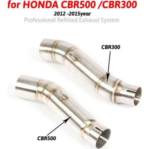Slip On For Honda CBR300 CBR500 CB500X CB500F CBR500R 2012 - 2017 Motorcycle Exhaust Muffler Escape Modified Middle Link Pipe