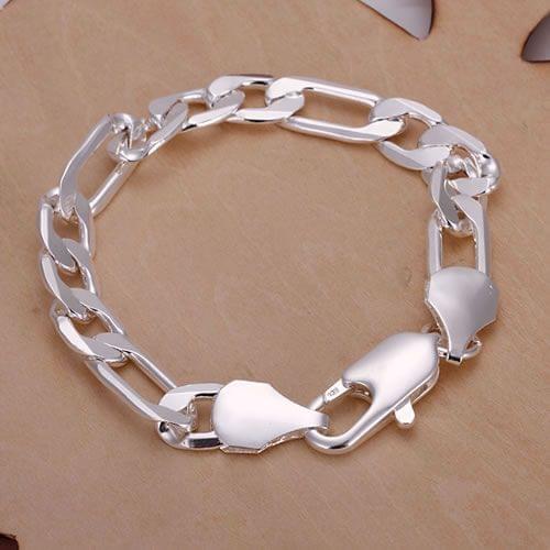 H202 Hot Sale Fine Silver Plated Jewelry,Wholesale Factory Price 925 Charms Free Shipping Fashion 10mm Bracelet /aheaiyla
