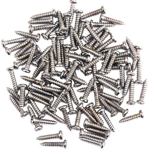 Tooyful 100 Pieces Iron Tuning Peg Tuner Mounting Screws for Guitar Bass Ukulele Mandolin Universal Parts 11 x 2.2mm