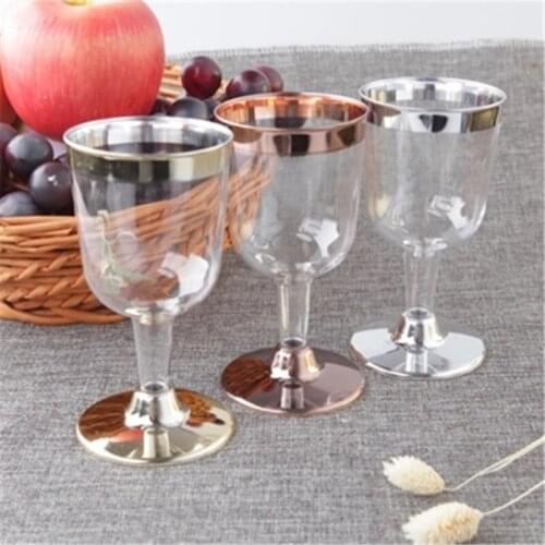 High-end plastic red wine cup disposable wedding party party cup 50PCS