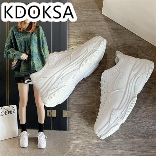 2021 Super Fire Female Shoes Tide Shoes Autumn Winter Thick Soled Small White Shoes Leisure Sports Shoes