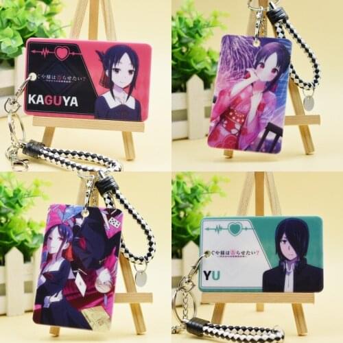 1pcs Anime Cartoon Kaguya Sama: Love Is War Student Bus Card Protection Case Cover Holder Pendant Cosplay Prop Keychain Gift