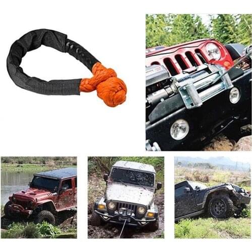 1pcs Astra Depot Soft Shackles with Protective Sleeve Fiber For Offroad Parts Hook Synthetic Rope Uhmwpe Rope Shackle Soft F8H6