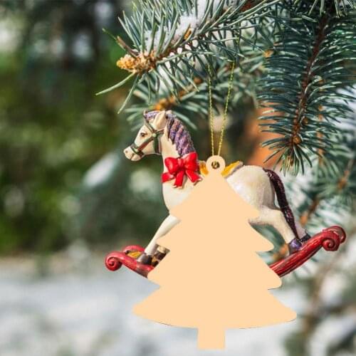 10pcs Blank Wood Discs Bulk With Holes For Christmas Crafts Decor Unfinished Wooden Christmas Tree Ornaments To Paint DIY Tool