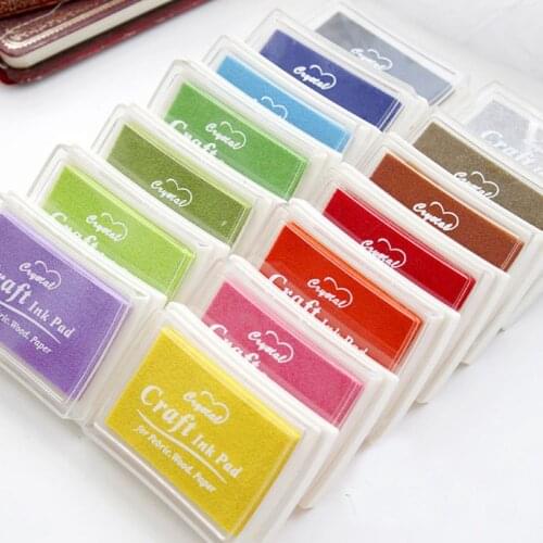 15pcs/lot big Oil Based DIY Craft ink pad for Rubber Stamps Scrapbooking greeting card stationery supplies Fingerprint Inkpad