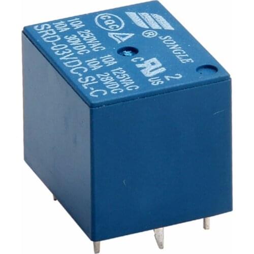 2/5/10pcs Durable Mini Relays 3V DC 10A High Current Power Relay SRD-3VDC-SL-C PCB Type For Conversion Circuit Mayitr