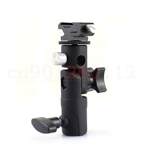 2PCS Camera E Type Flash Shoe Umbrella Holder Mount Light Stand Bracket Swivel Aluminum Metal