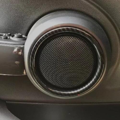 2PCS Carbon Fiber Loudspeaker Adornment Cover for Mini Cooper F56 F57 Hatch Cabrio Interior Speaker Ring Accessories