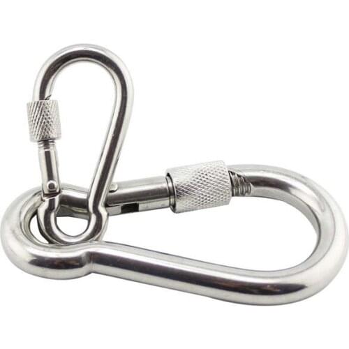 2 Pcs Multifunctional 304 Stainless Steel Spring Snap Carabiner Quick Link Lock Ring Hook snap shackle Chain Fastener Hook