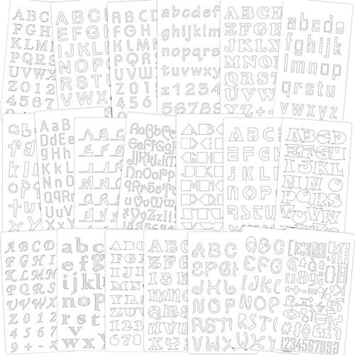 20Pack Letter and Number Stencils Reusable Alphabet Stencils Journal Supplies Templates for Kids Drawing